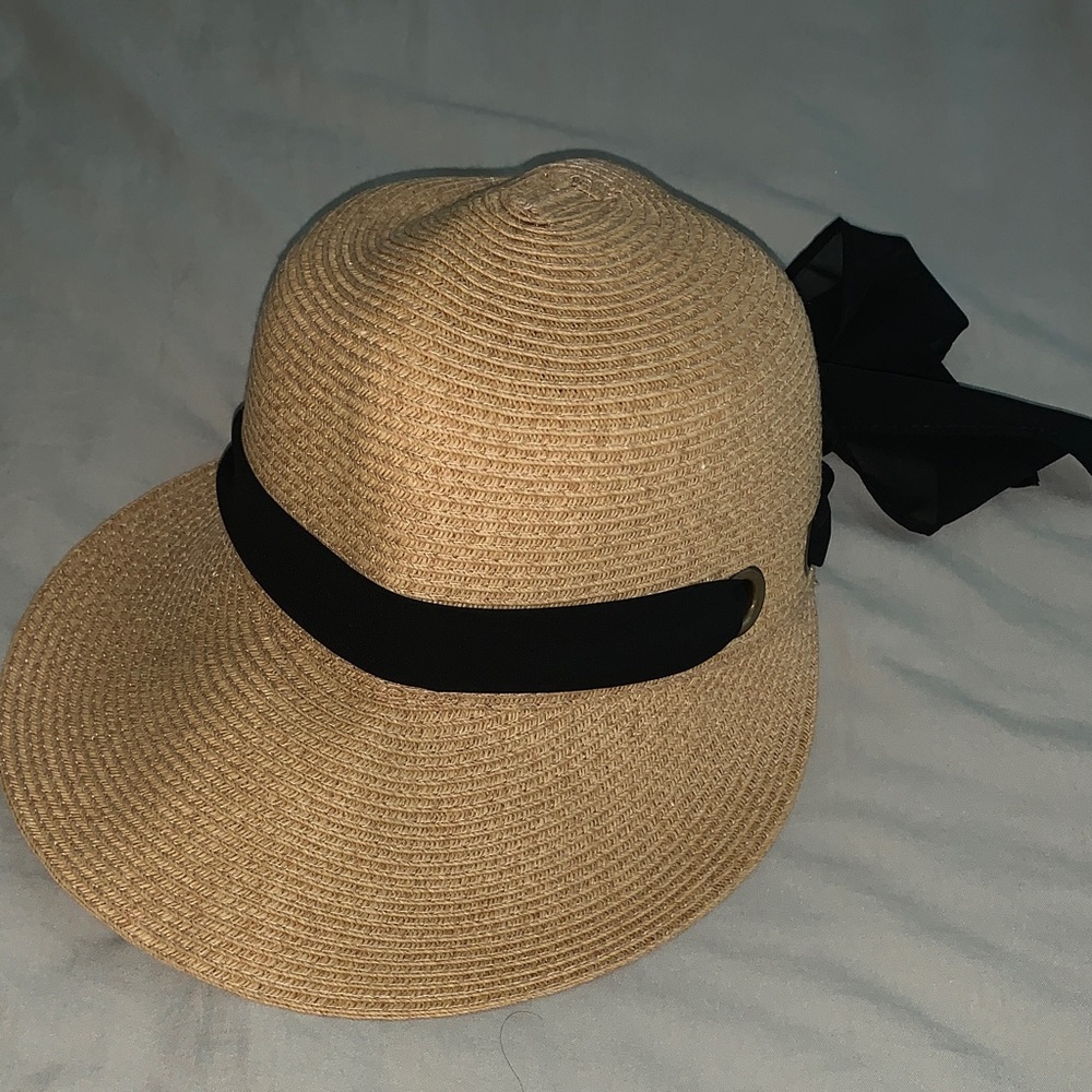 Chic Tan Women's Hat with Black Ribbon